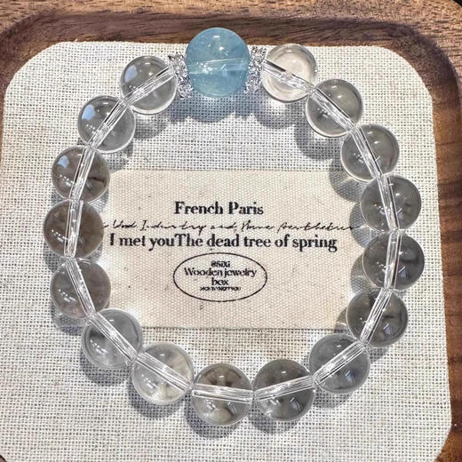 六鑫珠宝 2025新款海蓝宝白水晶手串 轻奢小众 商品图6