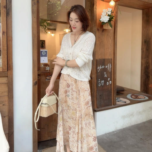 火桐hooton高定系列 橘生淮南法式乔其真丝半裙YT1037 商品图7