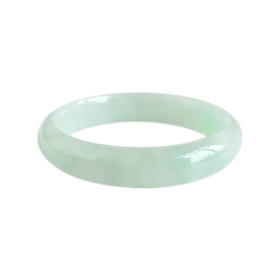 【天然正品】A货翡翠天然糯种浅绿底57号翡翠手镯56.9MM女士现售价：3280！030425AH21