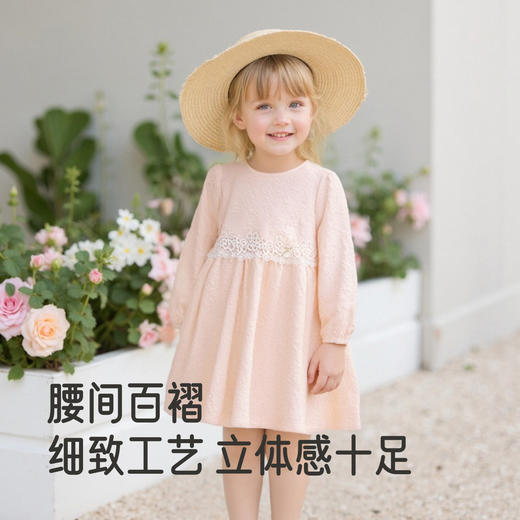【商场同款】英氏儿童连衣裙2025秋季新款长袖宽松绣花女童公主裙 商品图3