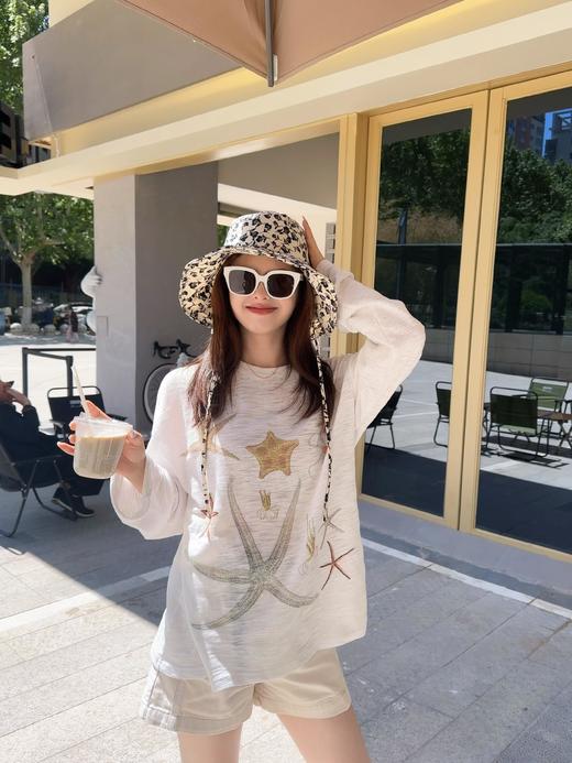 不能拒绝的blingbling幸运海星烫钻防晒T 商品图0