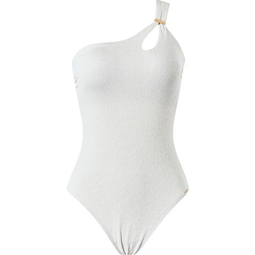 sisia2025新款泳衣女款斜肩高级感显瘦性感绝美温泉白色连体泳衣SWS24-19A 商品图8