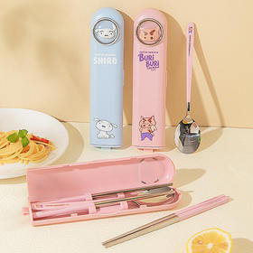 摩登主妇&蜡笔小新 筷子勺子套装一人用收纳盒便携餐具盒学生