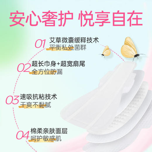 【2包装】恩芝韩国进口艾草植萃私护超薄姨妈巾超长夜用卫生巾 330mm/420mm 商品图6