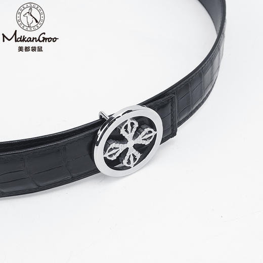 美都袋鼠/MDKANGROO 高端鳄鱼肚皮男士皮带礼盒装MDE316AM318-BA-M4 商品图4