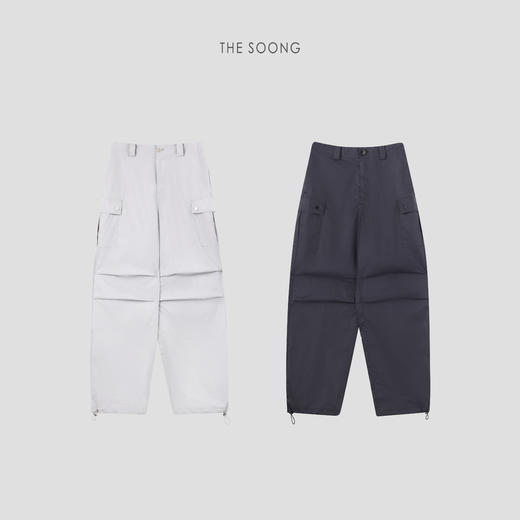 THESOONG"松弛新章"100%棉舒适呼吸感抽绳收脚中腰休闲裤HWKZ6480 商品图2