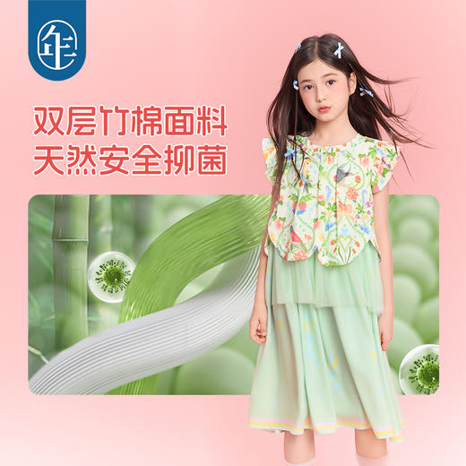 年衣儿童小飞袖连衣裙25年夏季新款甜美国风大童繁花假日连衣裙 商品图2