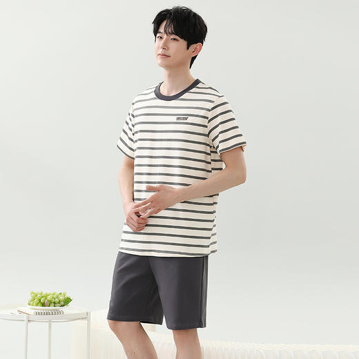 【新款男士睡衣套装！卡通设计可外穿】夏季新款男士睡衣 拉架仿棉短袖短裤 圆领卡通可外穿家居服套装-QQ 商品图11