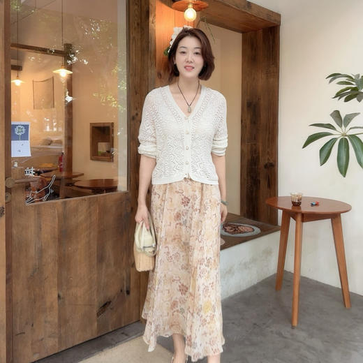 火桐hooton高定系列 橘生淮南法式乔其真丝半裙YT1037 商品图6