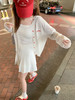 <曾小咸推荐>韩版白色刺绣针织开衫外套新款 商品缩略图7