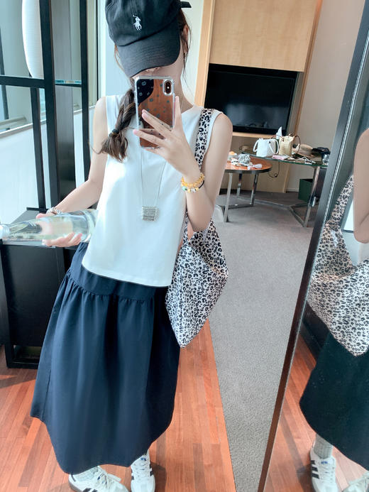 <曾小咸推荐>日系休闲白色宽松百搭纯色背心 商品图5