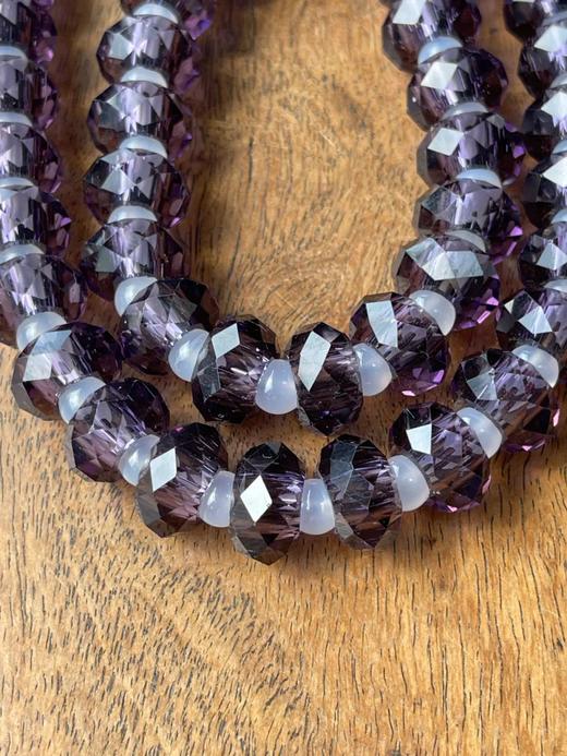 紫晶菱格面扁珠项链与银钩耳坠套组，顺丰包邮 商品图10