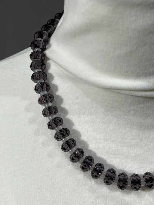 紫晶菱格面扁珠项链与银钩耳坠套组，顺丰包邮 商品图6