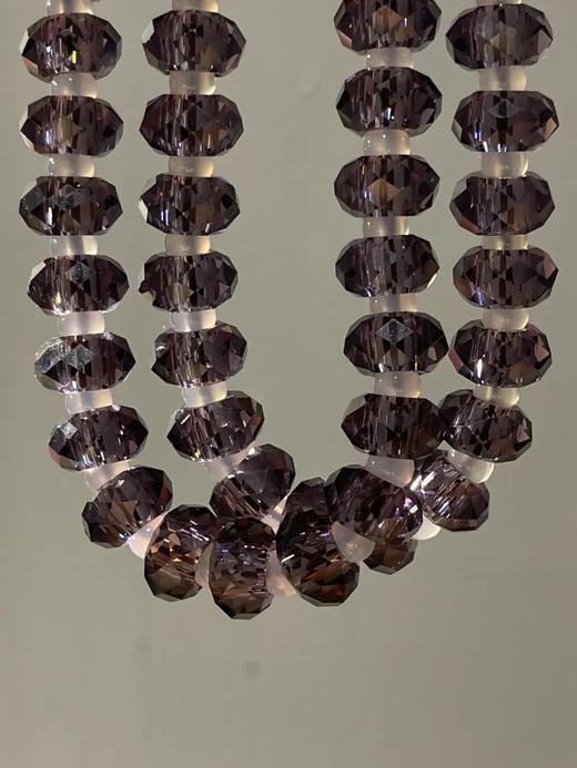 紫晶菱格面扁珠项链与银钩耳坠套组，顺丰包邮 商品图7