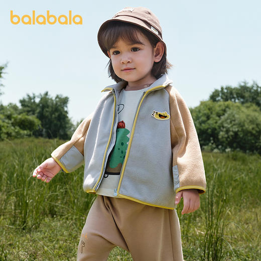 巴拉巴拉宝宝外套儿童上衣2025新款秋装男童女童户外柔软毛绒衣服 商品图1