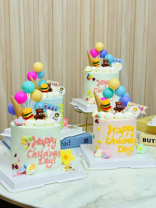 U款~网红小熊蜡烛甜筒&儿童节造型小蛋糕 商品图0