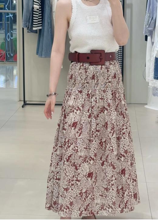 61-2 高圆圆 ED联名 松紧腰 侧开叉 飘逸半身长裙 我穿L 商品图8