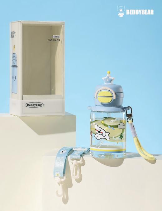 【品牌直发】【杯具熊轻夏系列开口笑塑料杯】双饮塑料杯680ml 直饮+吸管杯 便携简约可爱 成人 学生 商品图5