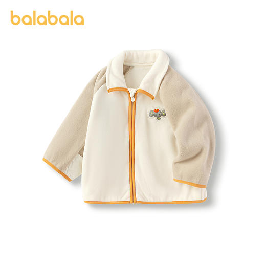 巴拉巴拉宝宝外套儿童上衣2025新款秋装男童女童户外柔软毛绒衣服 商品图4