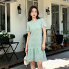 奢姿大码女装2025夏季短袖度假宽松刺绣提花减龄气质连衣裙9952853326 商品缩略图1