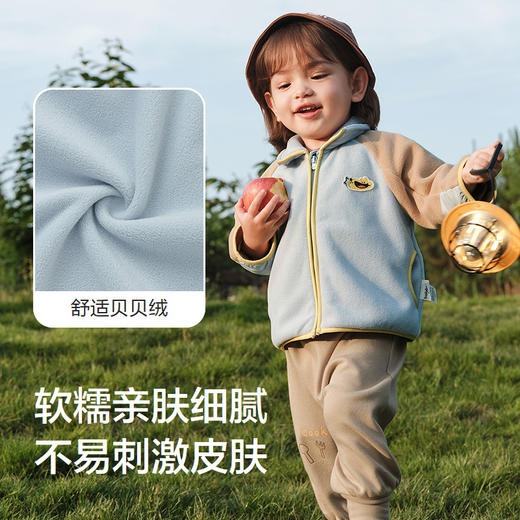 巴拉巴拉宝宝外套儿童上衣2025新款秋装男童女童户外柔软毛绒衣服 商品图3