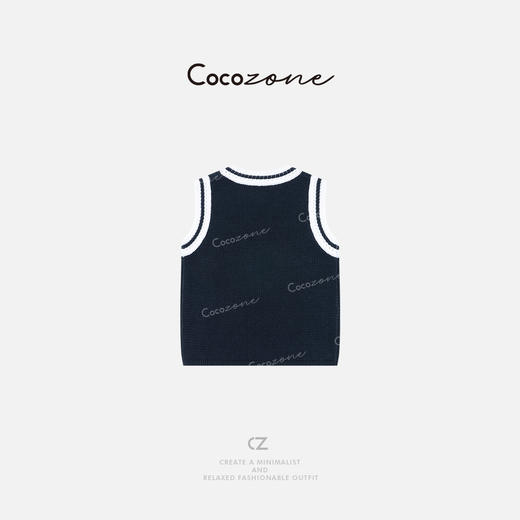 COCO ZONE 刘一一 【100棉】撞色圆领无袖毛织背心ACD1A0207 商品图1