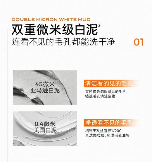 C 咖氨基酸白泥清透净肤双管洁面乳（深研版5）50ml+50ml【宝库优选】 商品图5