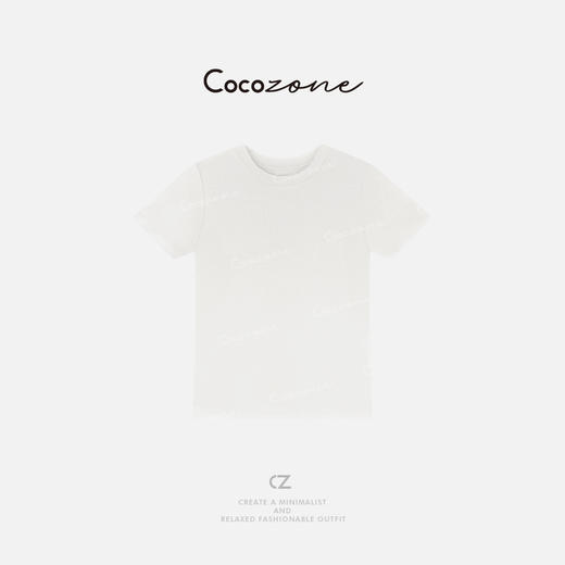 COCO ZONE 刘一一 “布丁T”莫代尔醋酸混纺简约圆领T恤CD1A0075 商品图1