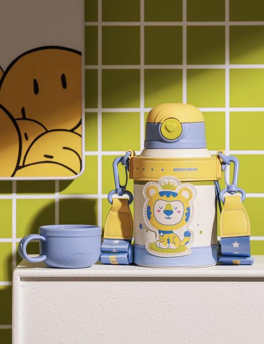 【品牌直发】【杯具熊清新萌宠系列糯米杯】儿童保温杯530ml 两盖吸管杯茶杯杯盖儿童幼儿园水壶316不锈钢 商品图6