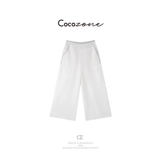 COCO ZONE 刘一一【100亚麻】新款老钱风宽松阔腿裤ACD2A0664 商品图0