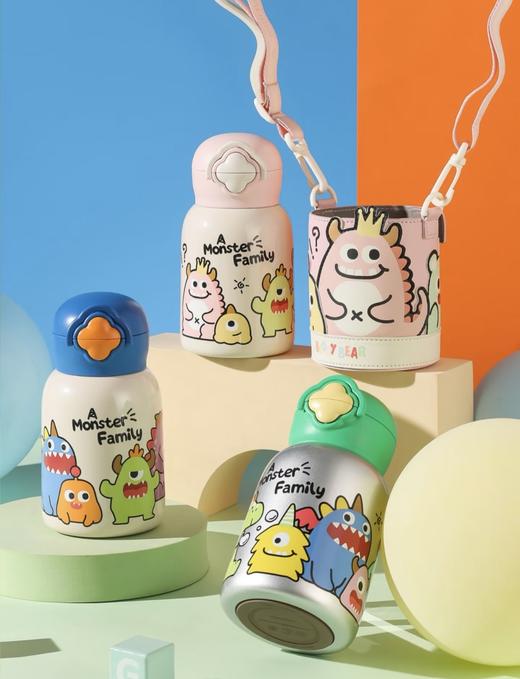【品牌直发】【杯具熊星芒双饮怪怪家族系列】双饮保温杯540ml 儿童吸管水杯水壶一盖双饮杯可爱幼儿园316不锈钢 商品图1