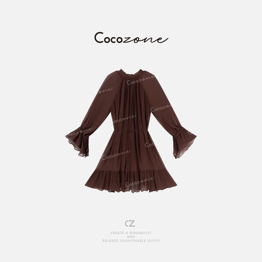 COCO ZONE 刘一一“拉菲裙” 100桑蚕丝法式度假风连衣裙CD2A1252 商品图3