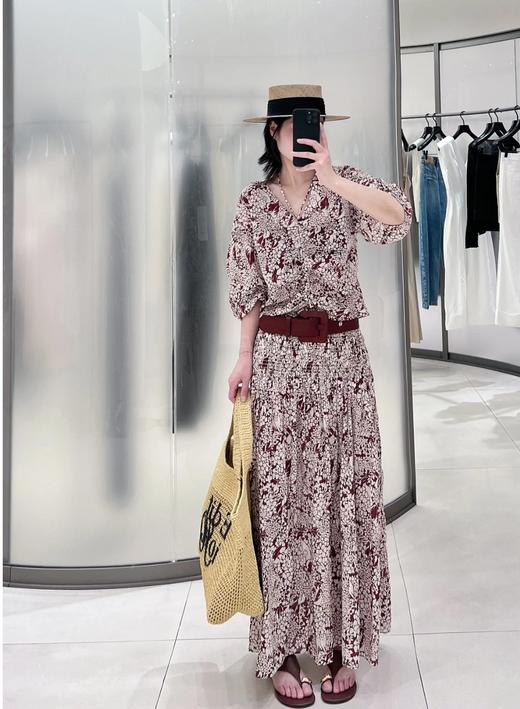 61-2 高圆圆 ED联名 松紧腰 侧开叉 飘逸半身长裙 我穿L 商品图6