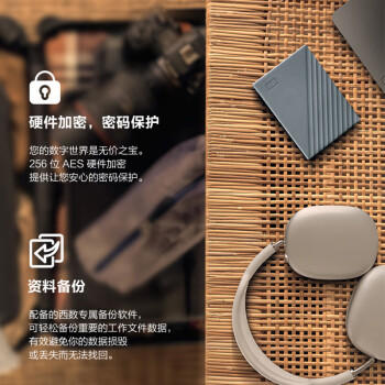 西部数据（WD）移动硬盘6TB 兼容type-c My Passport随行版2.5英寸 灰 机械硬盘 笔记本电脑外接 加密 家庭存储 商品图1