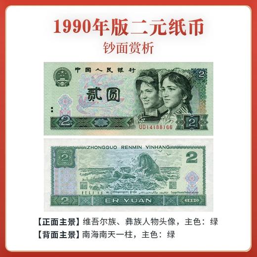 四版人民币1990年2元整刀国评鉴定 商品图1