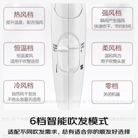 松下（Panasonic）高速护发吹风机家用负离子大功率不伤发电吹风低噪速干可折叠吹风筒生日母亲节礼物白色EH-WNE6A