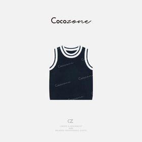 COCO ZONE 刘一一 【100棉】撞色圆领无袖毛织背心ACD1A0207