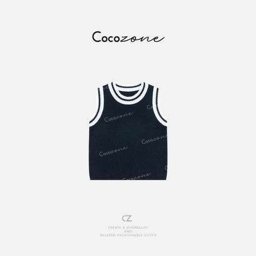 COCO ZONE 刘一一 【100棉】撞色圆领无袖毛织背心ACD1A0207 商品图0