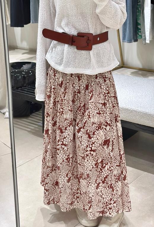 61-2 高圆圆 ED联名 松紧腰 侧开叉 飘逸半身长裙 我穿L 商品图0