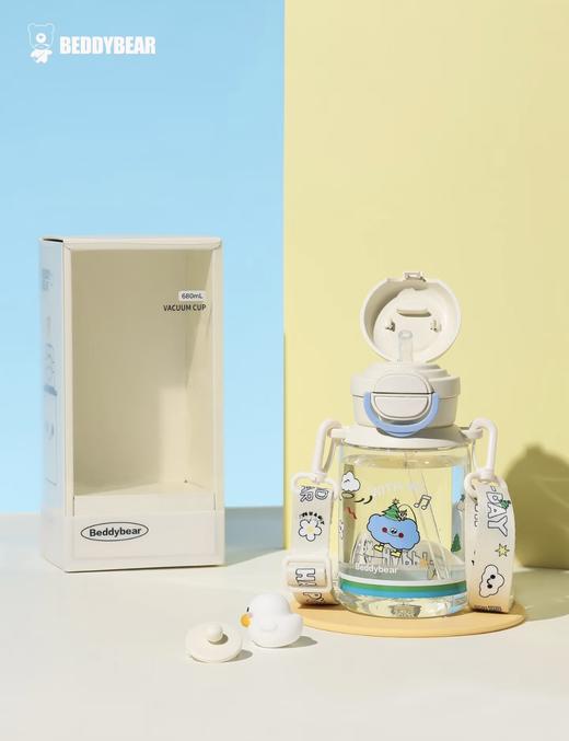 【品牌直发】【杯具熊轻夏系列开口笑塑料杯】双饮塑料杯680ml 直饮+吸管杯 便携简约可爱 成人 学生 商品图6