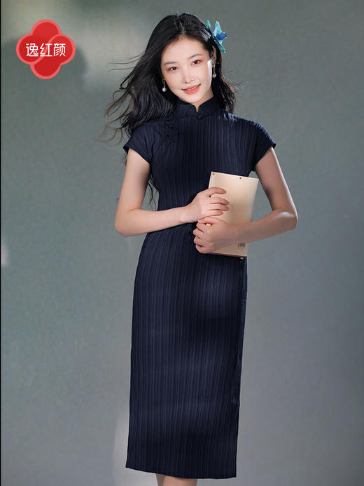 逸红颜灵罗2025年轻款雪纺立领旗袍改良连衣裙中国风日常显瘦 商品图1