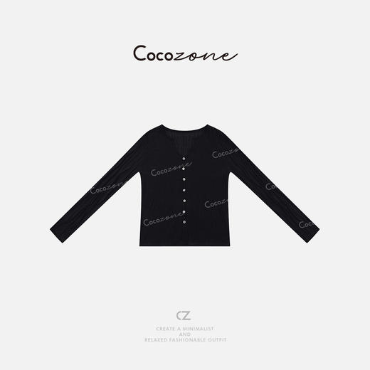 COCO ZONE 刘一一 【亚麻绵羊毛混纺】小V领毛织开衫CD1A0953 商品图2