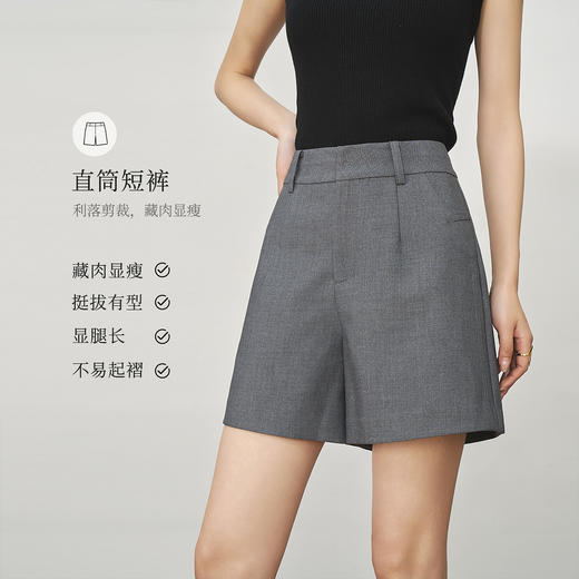 OLrain欧芮儿灰色西装短裤女夏季2025新款高腰韩版小个子热风裤子 商品图1