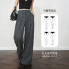OLrain欧芮儿灰色通勤撞色木耳边直筒西装长裤女夏季2025新款裤子 商品缩略图1