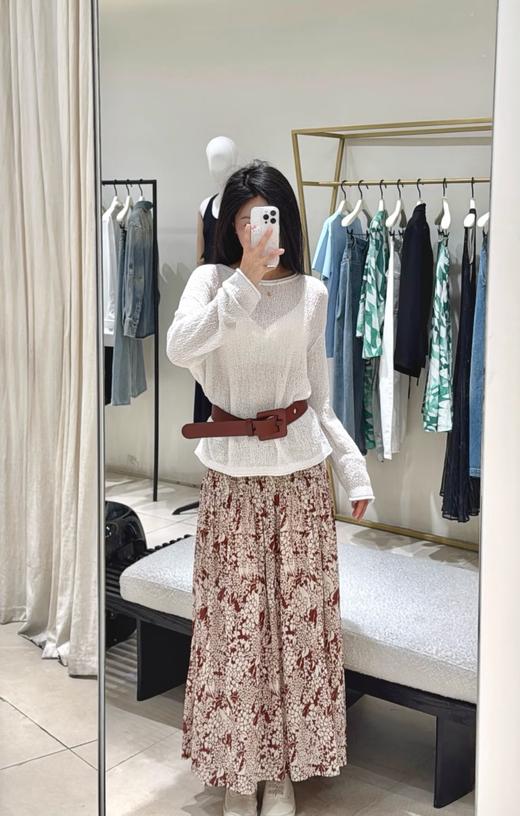 61-2 高圆圆 ED联名 松紧腰 侧开叉 飘逸半身长裙 我穿L 商品图7