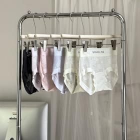 MAD NONO蕾丝山茶花内裤4.0中腰提花高弹字母舒适无痕裸感包臀裤一盒6条