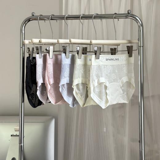 MAD NONO蕾丝山茶花内裤4.0中腰提花高弹字母舒适无痕裸感包臀裤一盒6条 商品图0