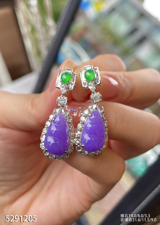 艳紫罗兰福豆耳坠  89999【5291205】 商品图3