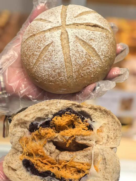 全麦肉松麻薯包   全麦粉 麻薯  血糯米 商品图0