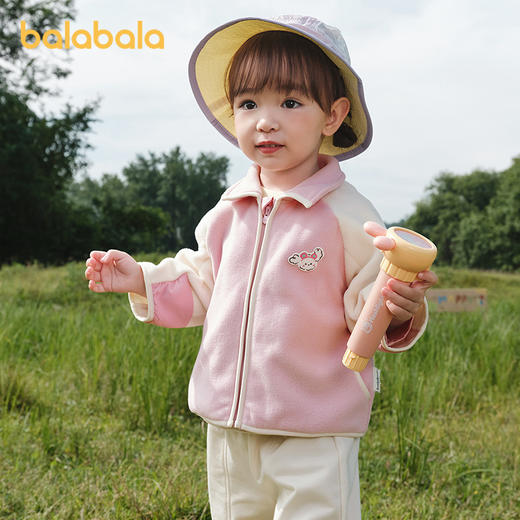 巴拉巴拉宝宝外套儿童上衣2025新款秋装男童女童户外柔软毛绒衣服 商品图0